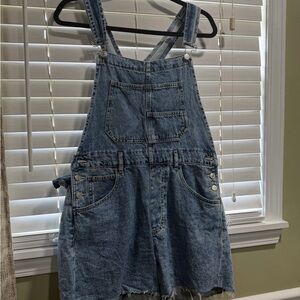 We The Free Blue Jean Shorts Overalls